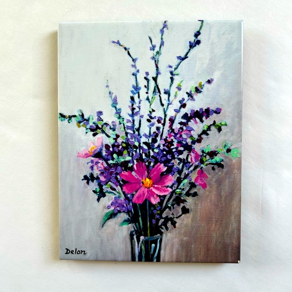 COSMOS Bouquet Floral Art Tile, Home Decor
